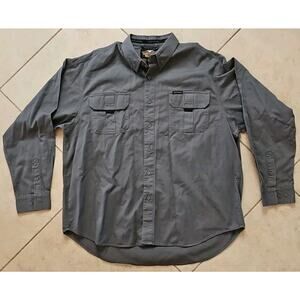 Harley Davidson Button Up Shirt Mens XXL Gray Eagle Long Sleeve
